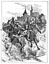 ''But soone the knights with their bright-burning blades<BR>
Broke their rude tropes, and orders did confound,<BR>
Hewing and slashing at their idle shades;<BR>
For though they bodies seem, yet substance from them fades.''